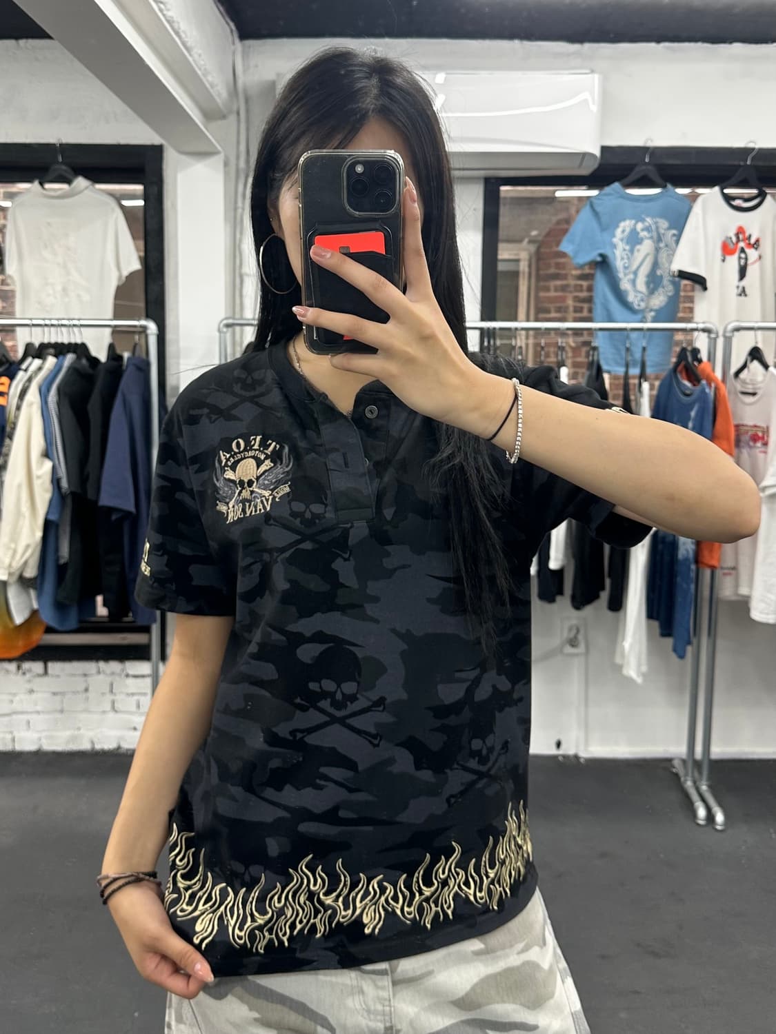 밴슨 레더 TFOA 카모 헨리넥 티셔츠 상품이미지1