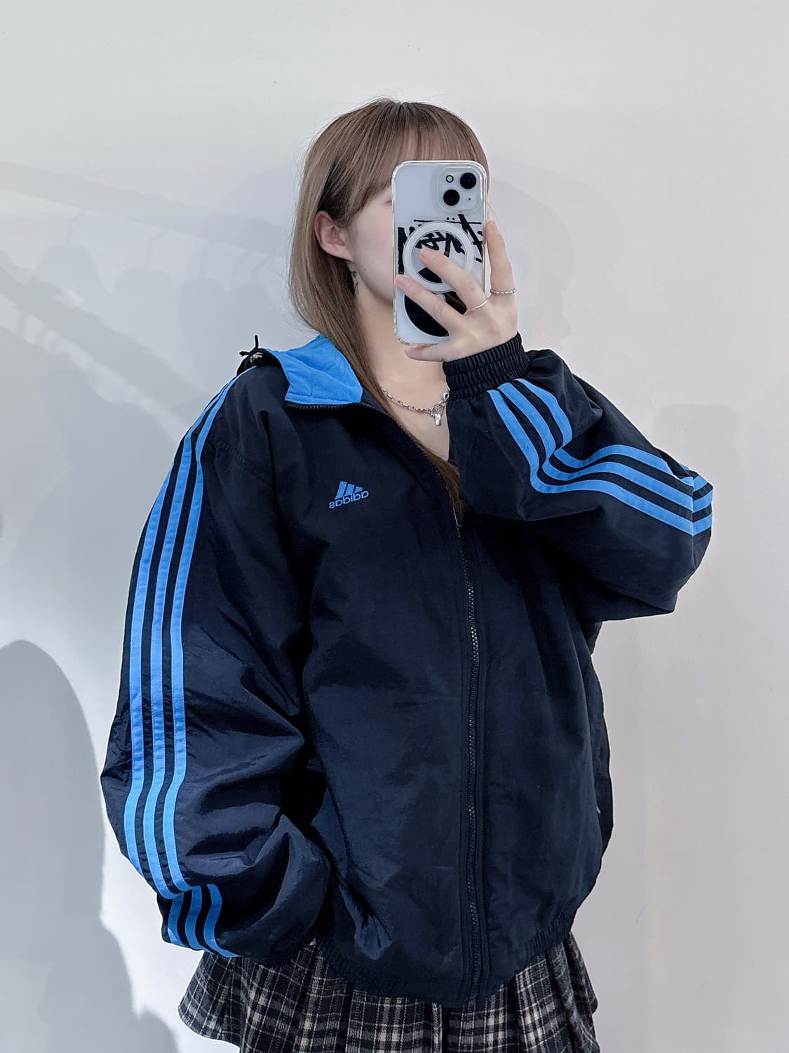 아디다스 90‘s 베이비블루 삼선 후드 점퍼 상품이미지3