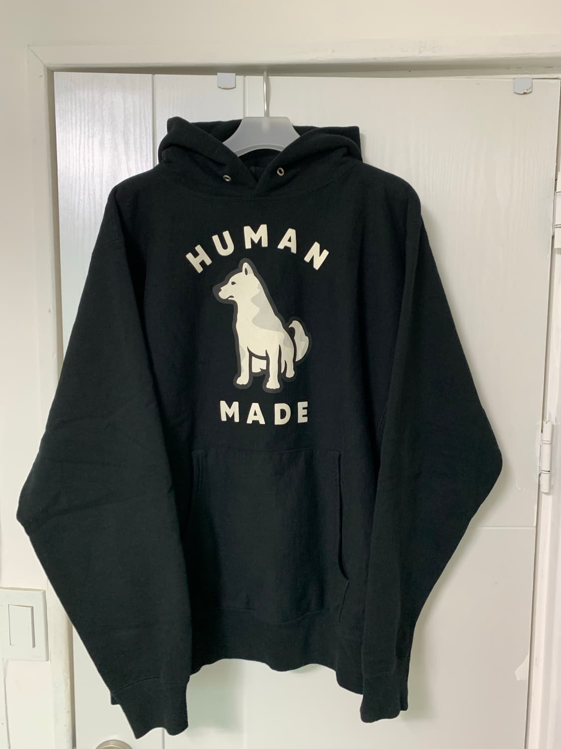 [XXL] 휴먼 메이드 웍스아웃 20주년 진돗개 헤비 웨이트 후드 블랙 상품이미지1