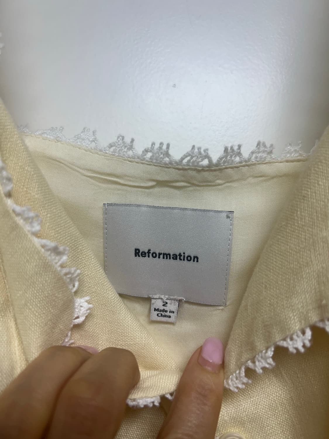분더샵구매Reformation 아이보리 레이스 린넨 나시 S 상품이미지2