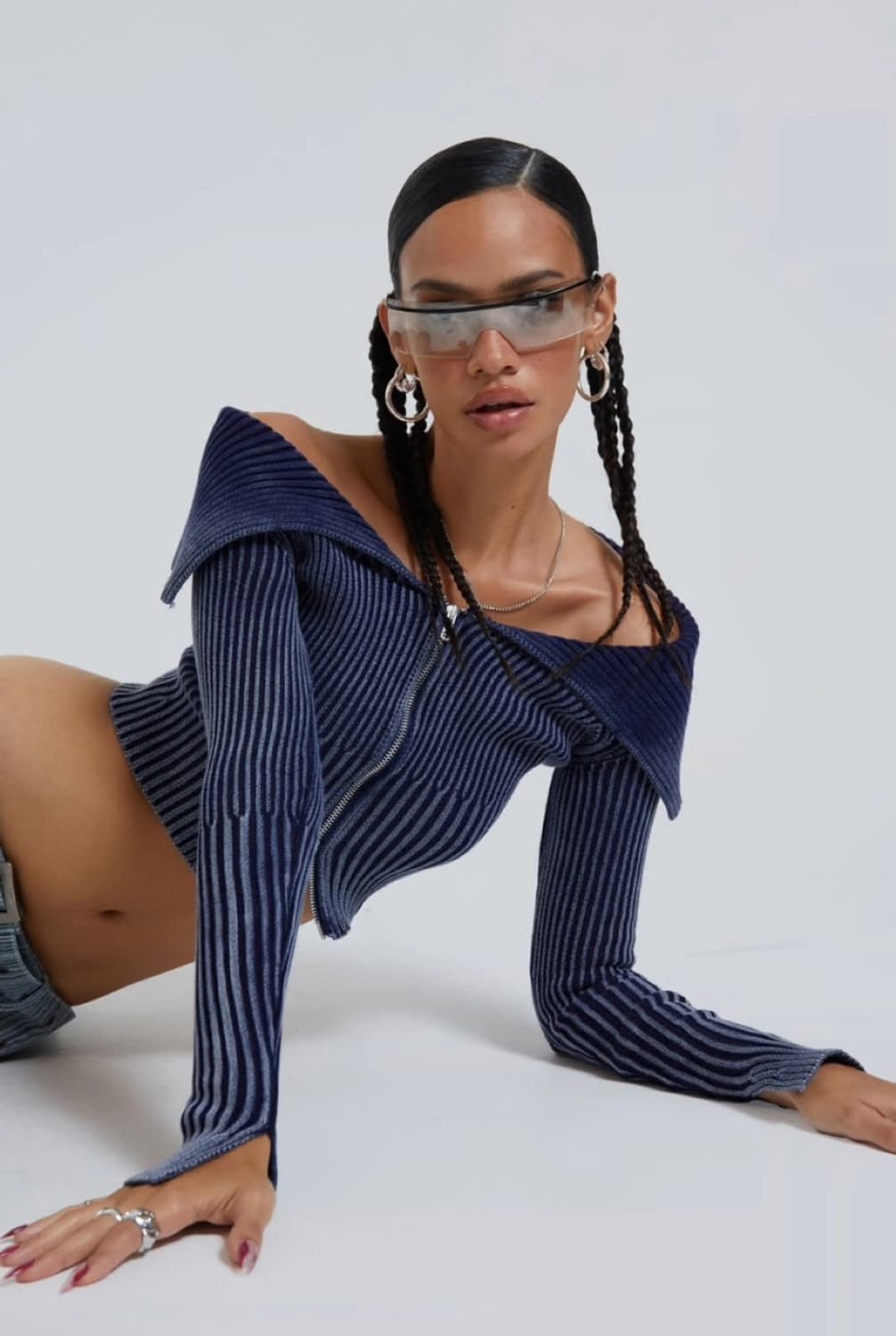 새상품) 제이디드런던 제니 민니 tribeca 리브드 오프숄더 상품이미지8