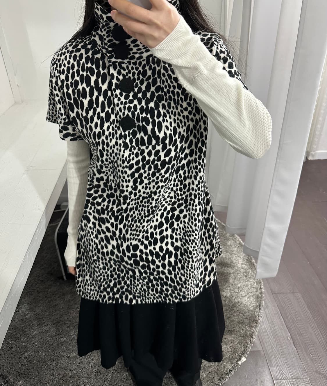 leopard button design top 상품이미지3