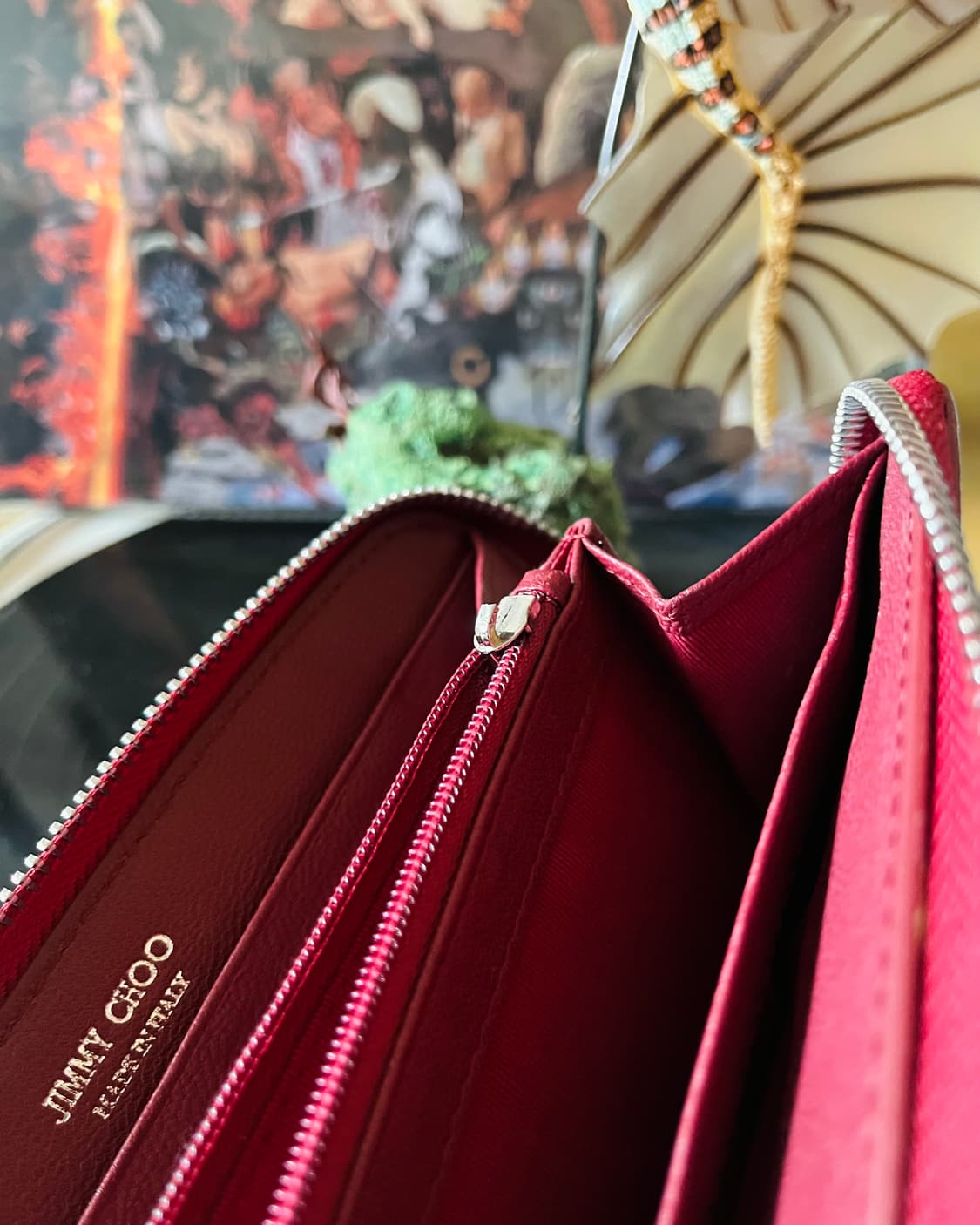 2010s JIMMY CHOO Star Studed Red Wallet 상품이미지6