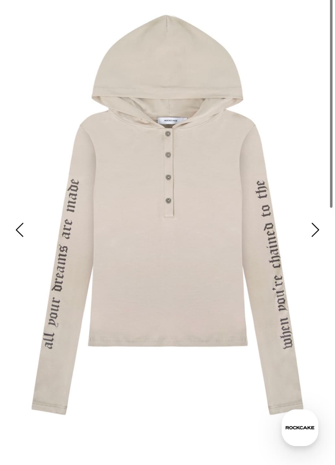 락케이크 Sleeve Lettering Hoodie 베이지 상품이미지2