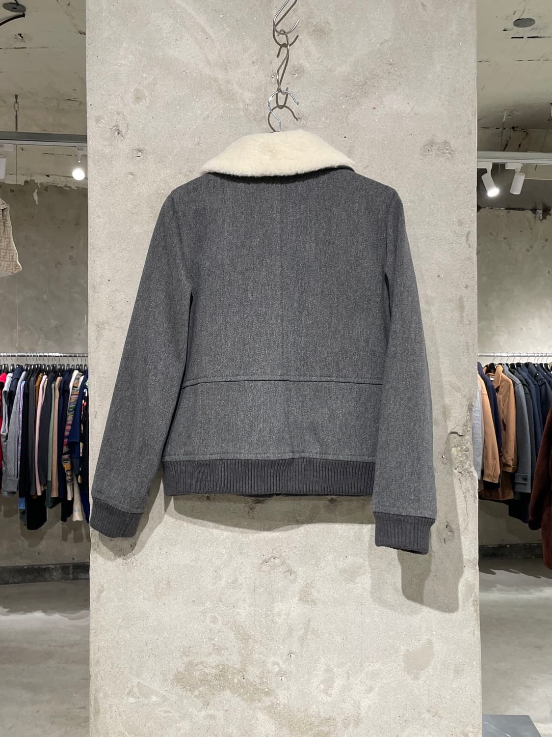 아페쎄 그레이 퍼 시어링 울 자켓 상품이미지6