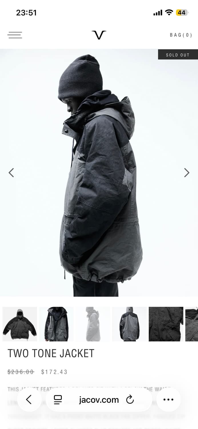 자코브 jacov 투 톤 재킷 M사이즈 상품이미지5