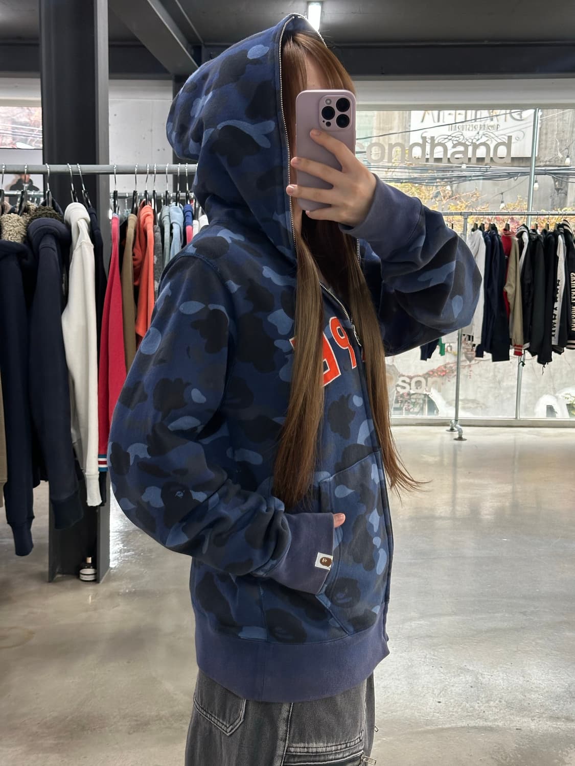 베이프 1st컬러카모 풀 후드집업 청계 상품이미지4