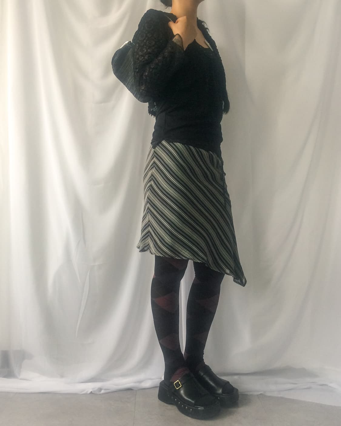 argyle pattern stocking 상품이미지5