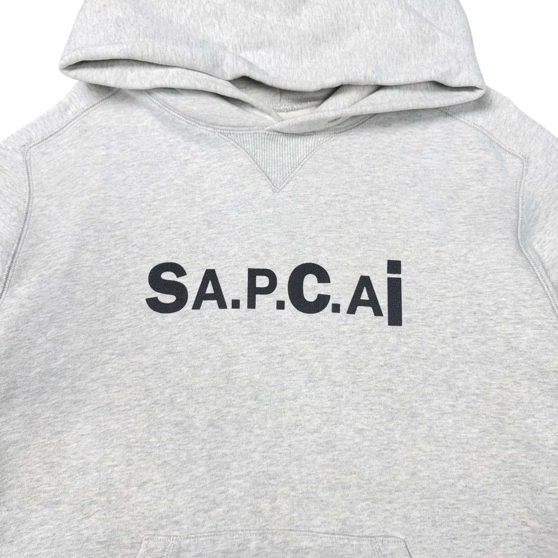 (L) A.P.C. X sacai 아페쎄 사카이 절개 후드티 그레이 상품이미지2