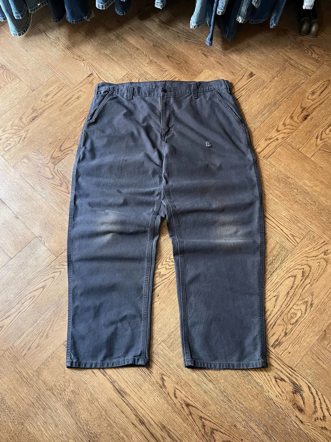 [38]칼하트 USA 빈티지 워싱 미드나잇 네이비 싱글니 워크 팬츠 상품이미지1