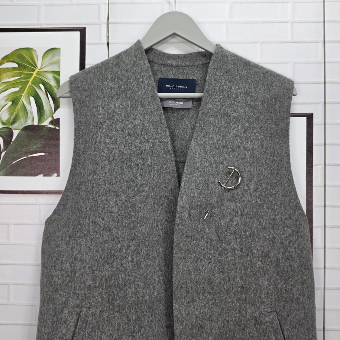 모조에스핀 핸드메이드 모90% 롱 조끼 베스트 55사이즈 새상품급 상품이미지2