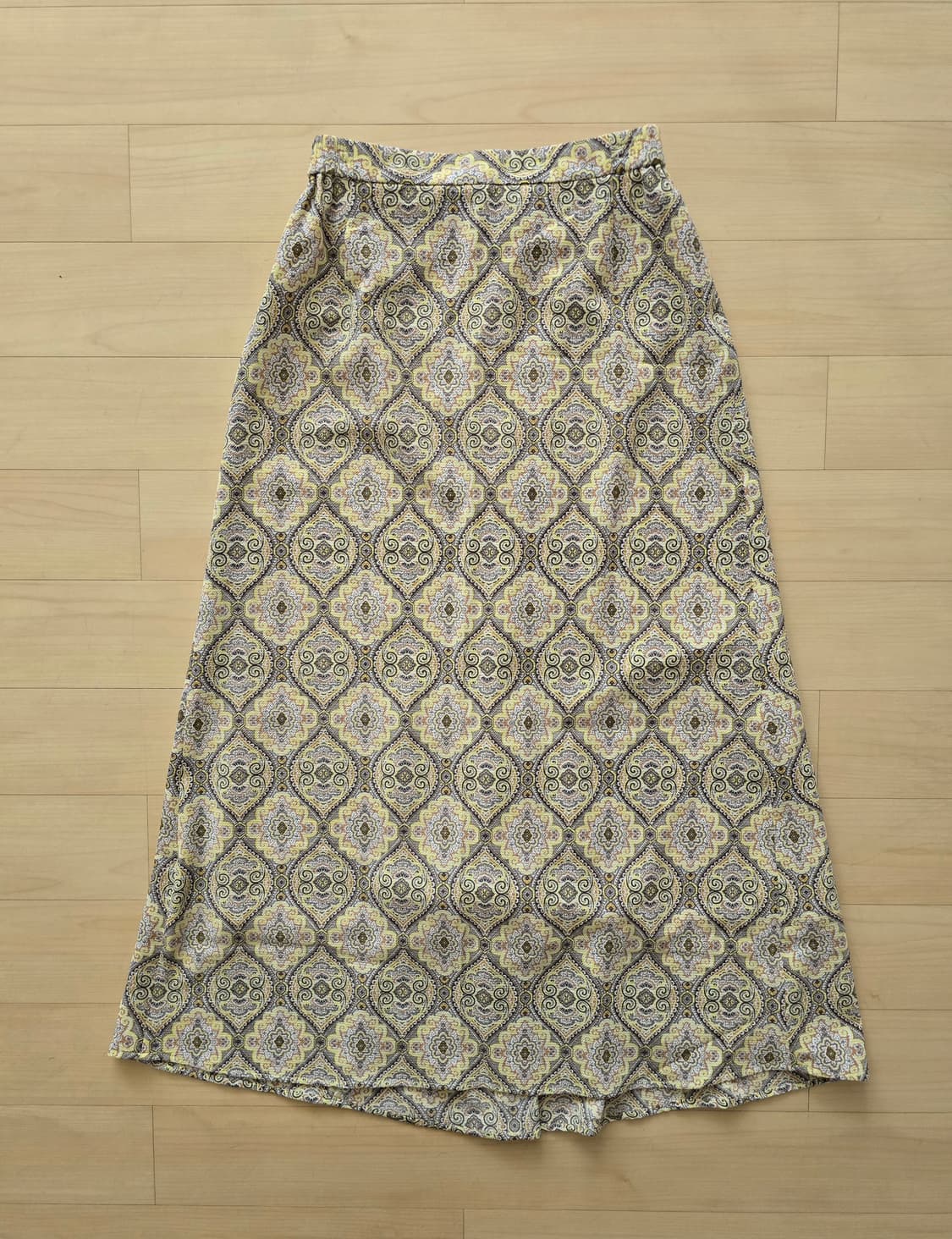 빈티지 무드 옐로우 페이즐 롱 스커트 상품이미지7