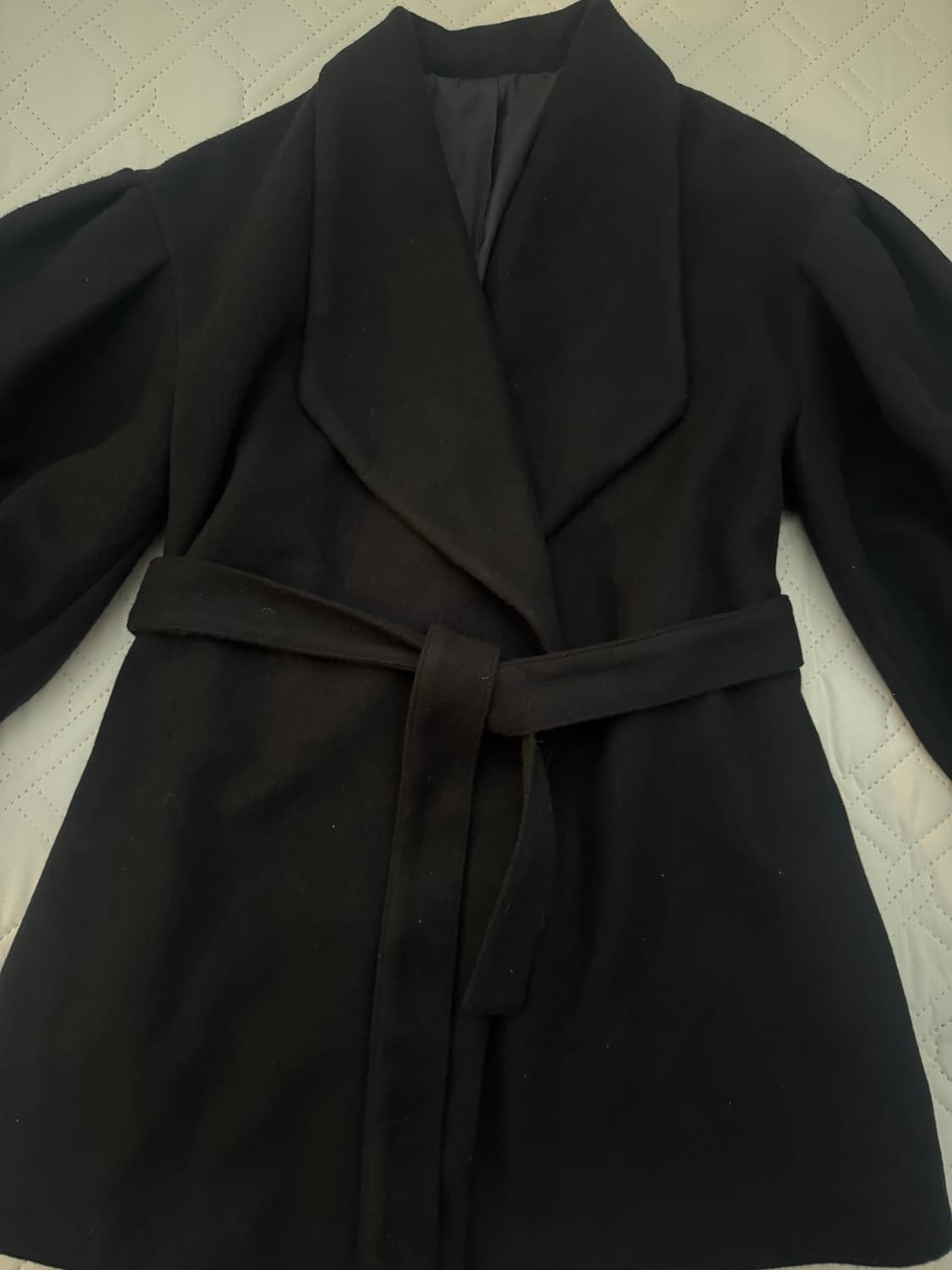 A라인 벌룬 미디움 숏코트 블랙 상품이미지2