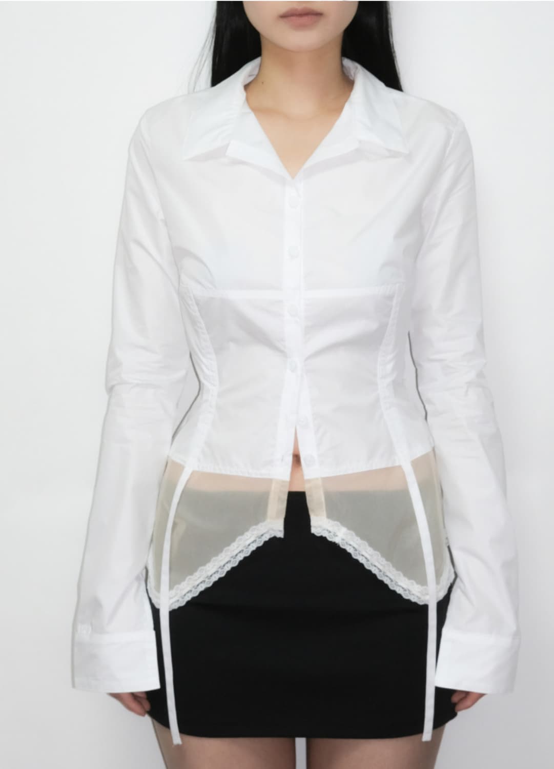 태 주문제작 레이스 가터셔츠 스몰 화이트컬러  상품이미지2