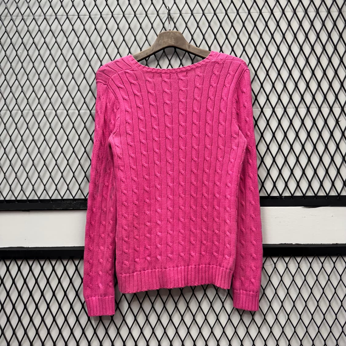 폴로 랄프로렌 케이블 니트 옐로우 포니 포인트 핑크 상품이미지2