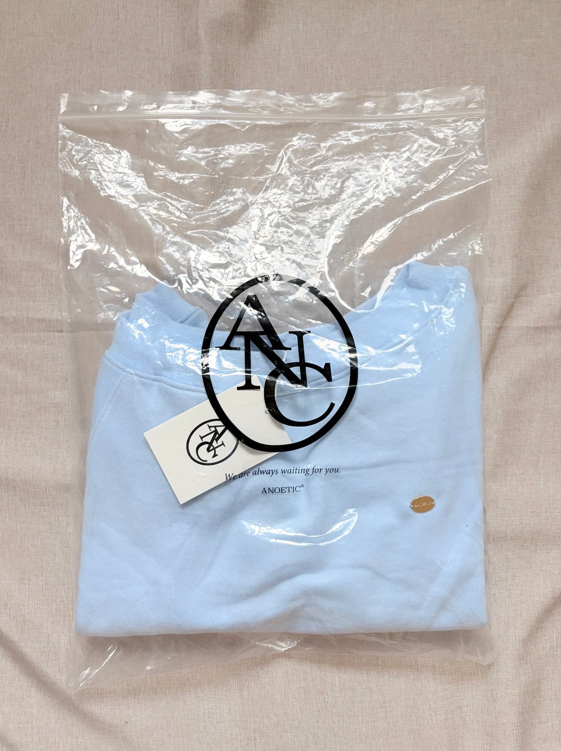 아노에틱 오프숄더 스웻셔츠 스카이블루 상품이미지5