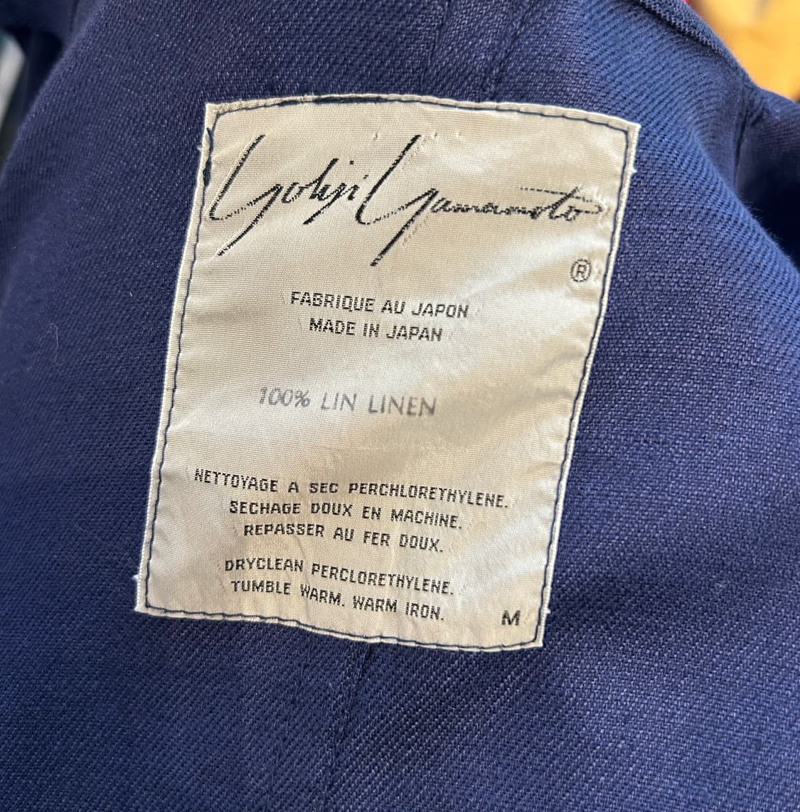 요지 야마모토 린넨100% 네이비 아방가르드 스트링자켓 상품이미지6