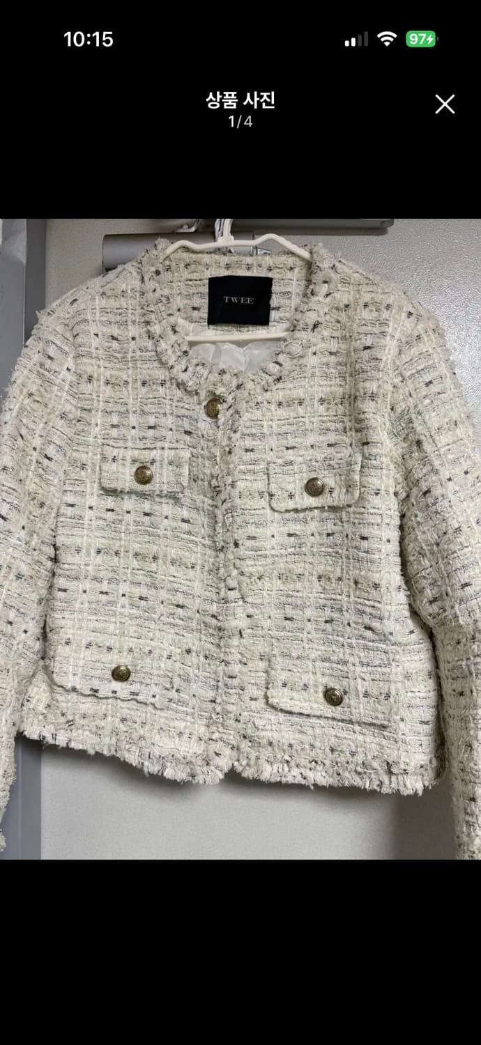 Twee 트위드 자켓 아이보리 금장버튼 상품이미지2