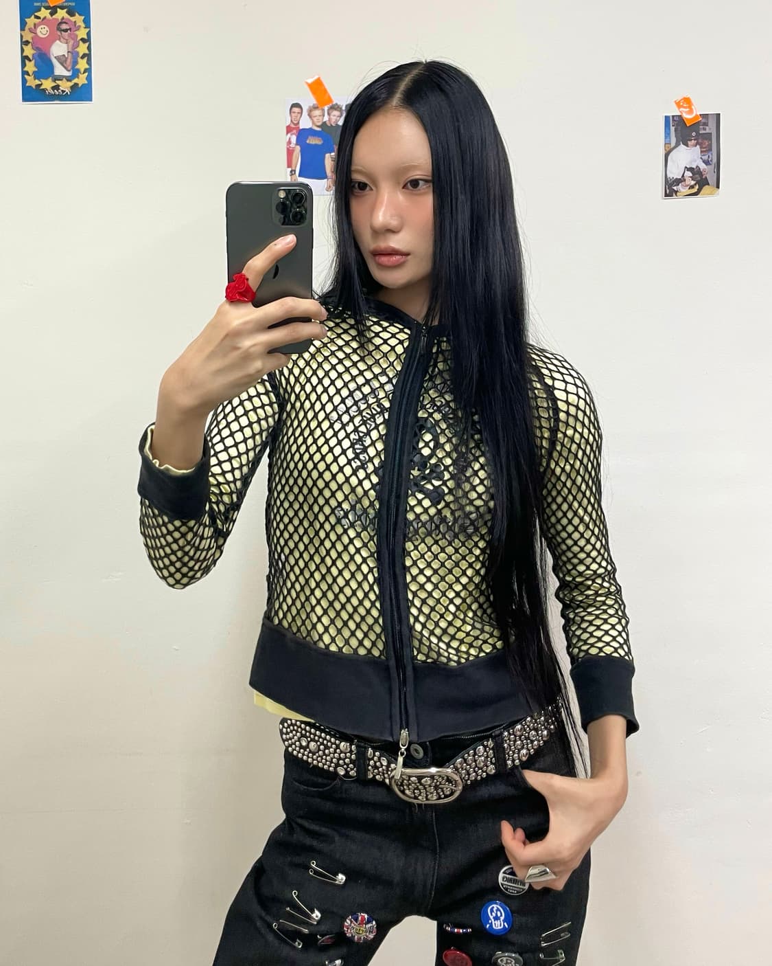 Black net sexy hoodie 상품이미지1