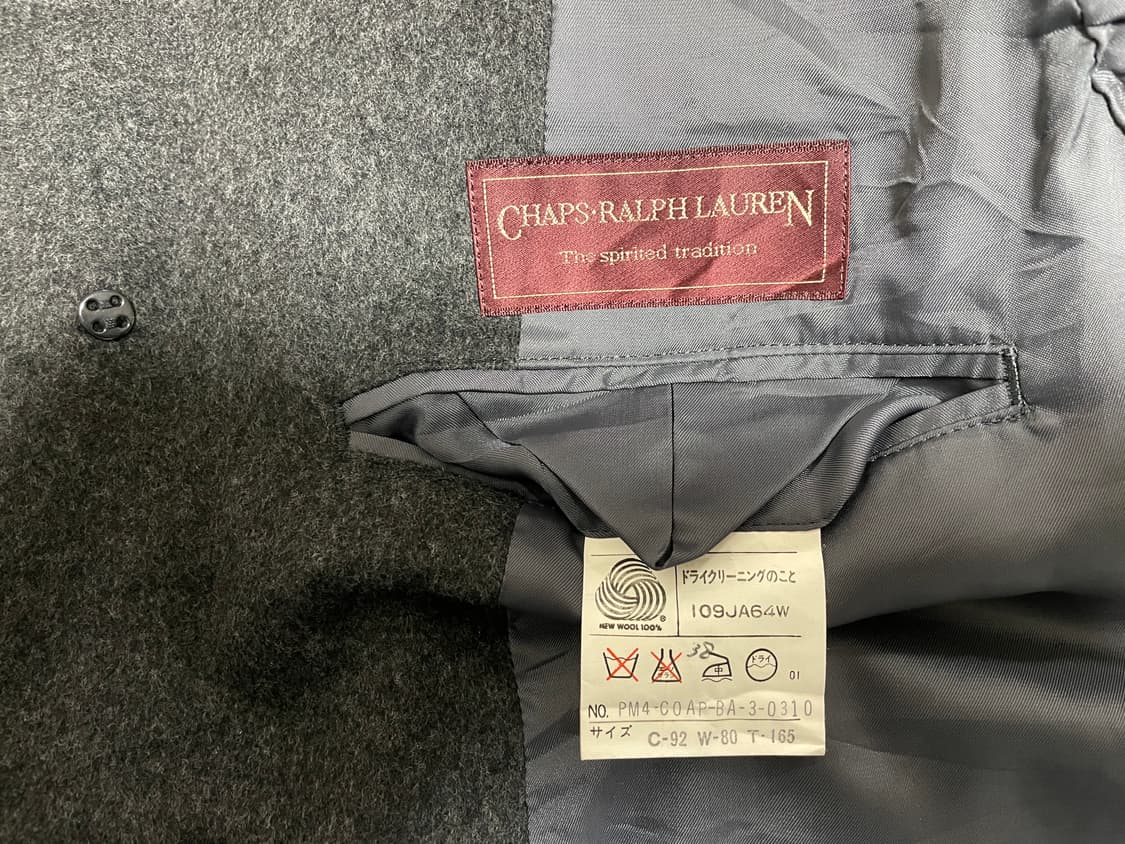 95~100) 폴로 챕스 랄프로렌 차콜 울 싱글 롱코트(RRL&LVC) 상품이미지3