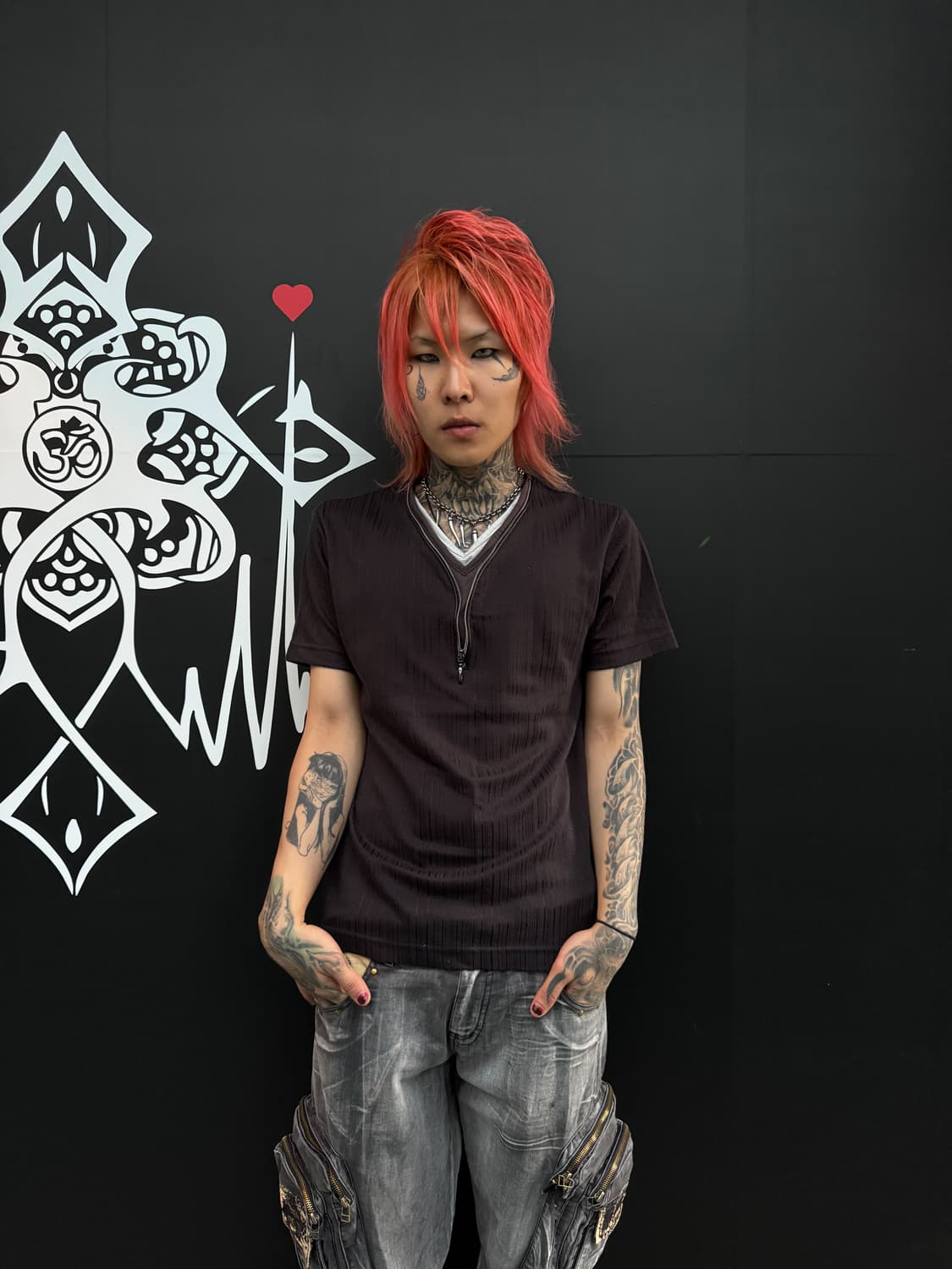 Yin & Yang NEXT – Layered Zip V-neck Tee 상품이미지1