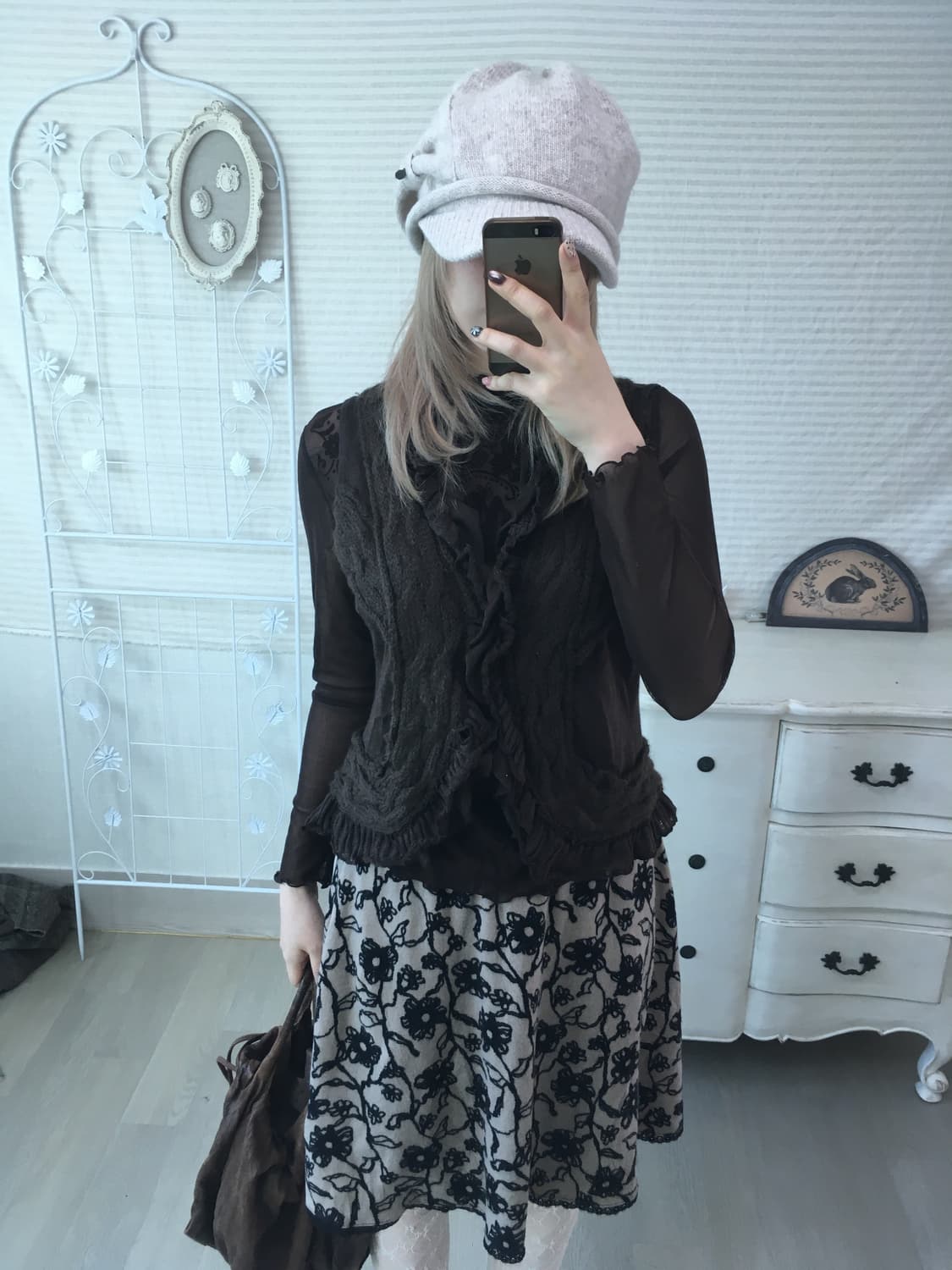 일본빈티지 앤틱 플라워 레이스 스커트 상품이미지3