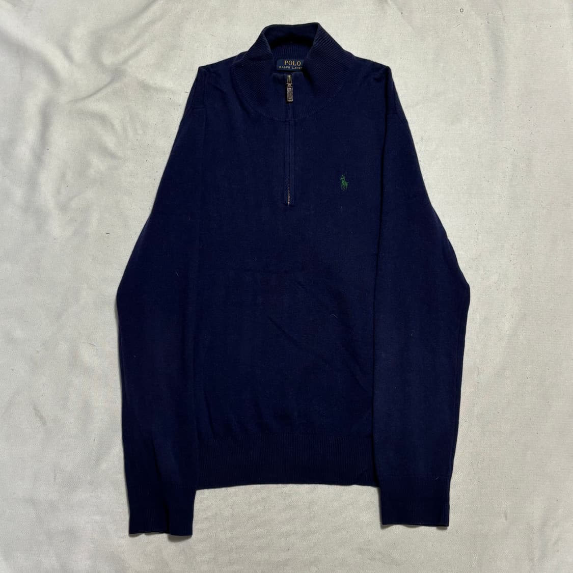 M 폴로랄프로렌 그린 포니 네이비 울 반집업 니트 상품이미지2