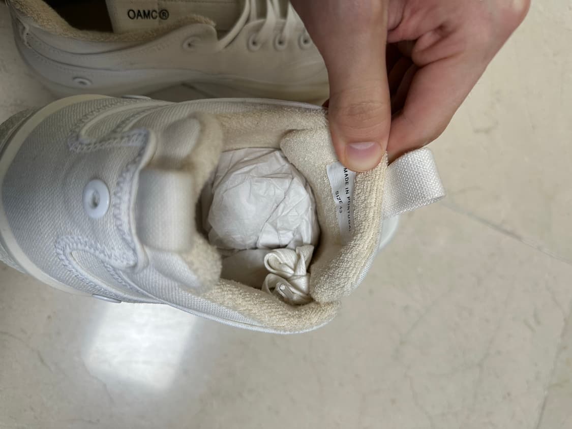 [새상품] OAMC 로우탑 스니커즈 화이트 43 상품이미지3