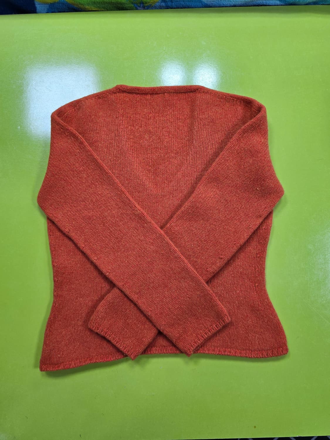 베네통 오렌지색 브이넥 니트 (1204) 상품이미지2