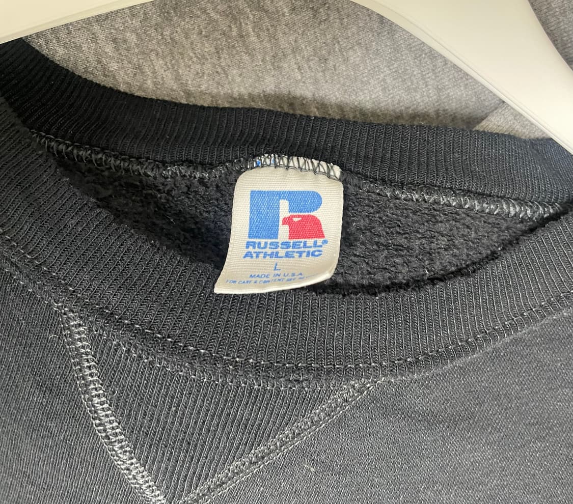[L] 80s russell usa 러셀 스웻셔츠 블랙 상품이미지4