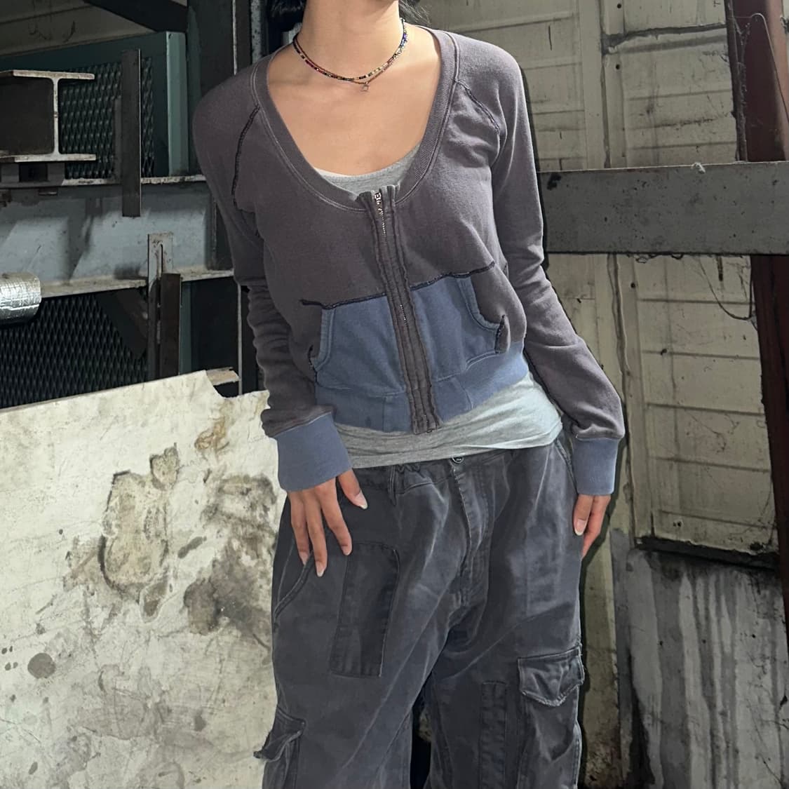 Kapital vintage crop zip-up 상품이미지3