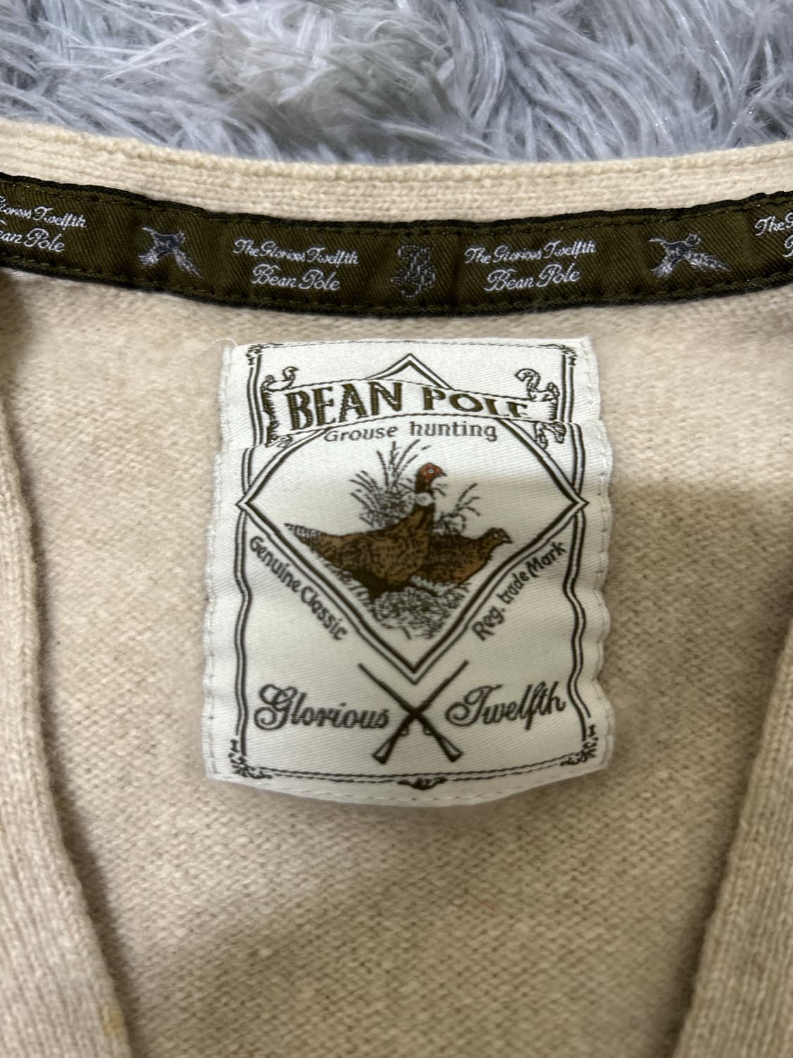 빈폴 베이지 아가일 니트 가디건(xs) 상품이미지3