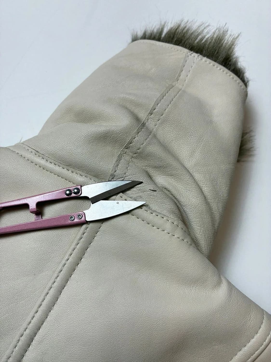 제시카 크리스토퍼 00's Y2K 퍼 크롭 양가죽 자켓 PN8490 상품이미지8