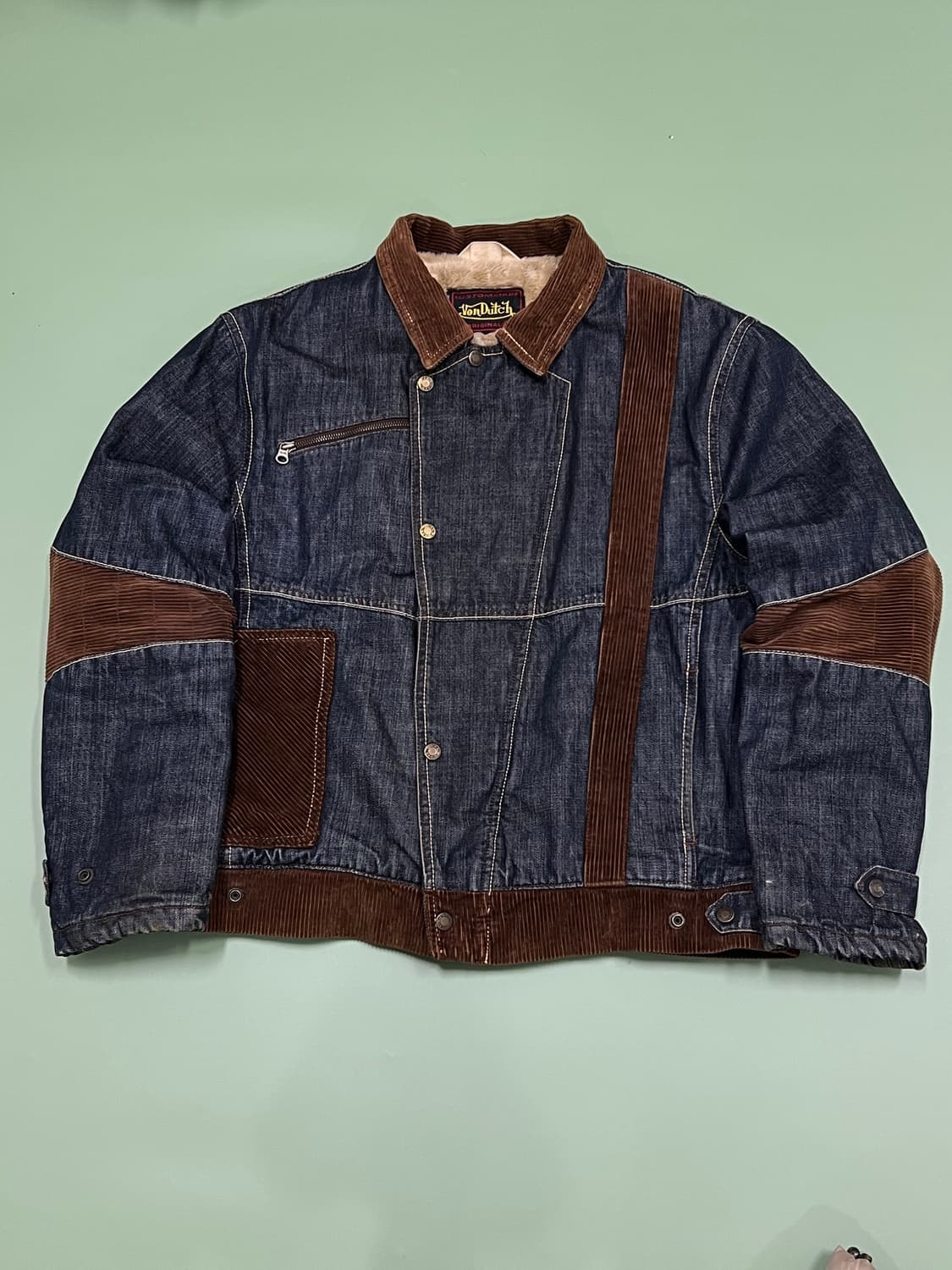 (XL) 본더치 빈티지 셰르파 코듀로이 데님 자켓 상품이미지2
