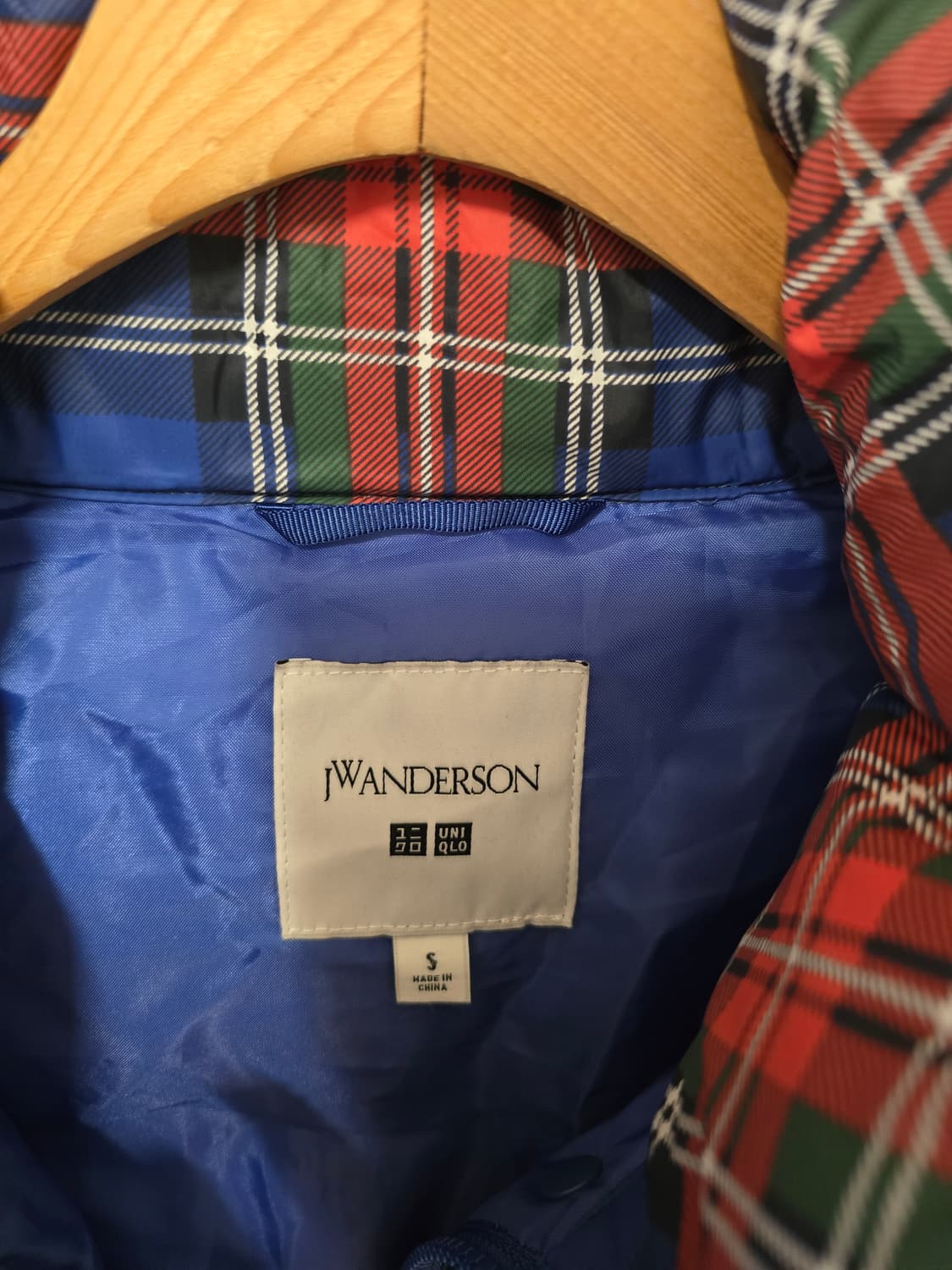 유니클로 JW앤더슨 체크 다운 패딩 점퍼 S 상품이미지3
