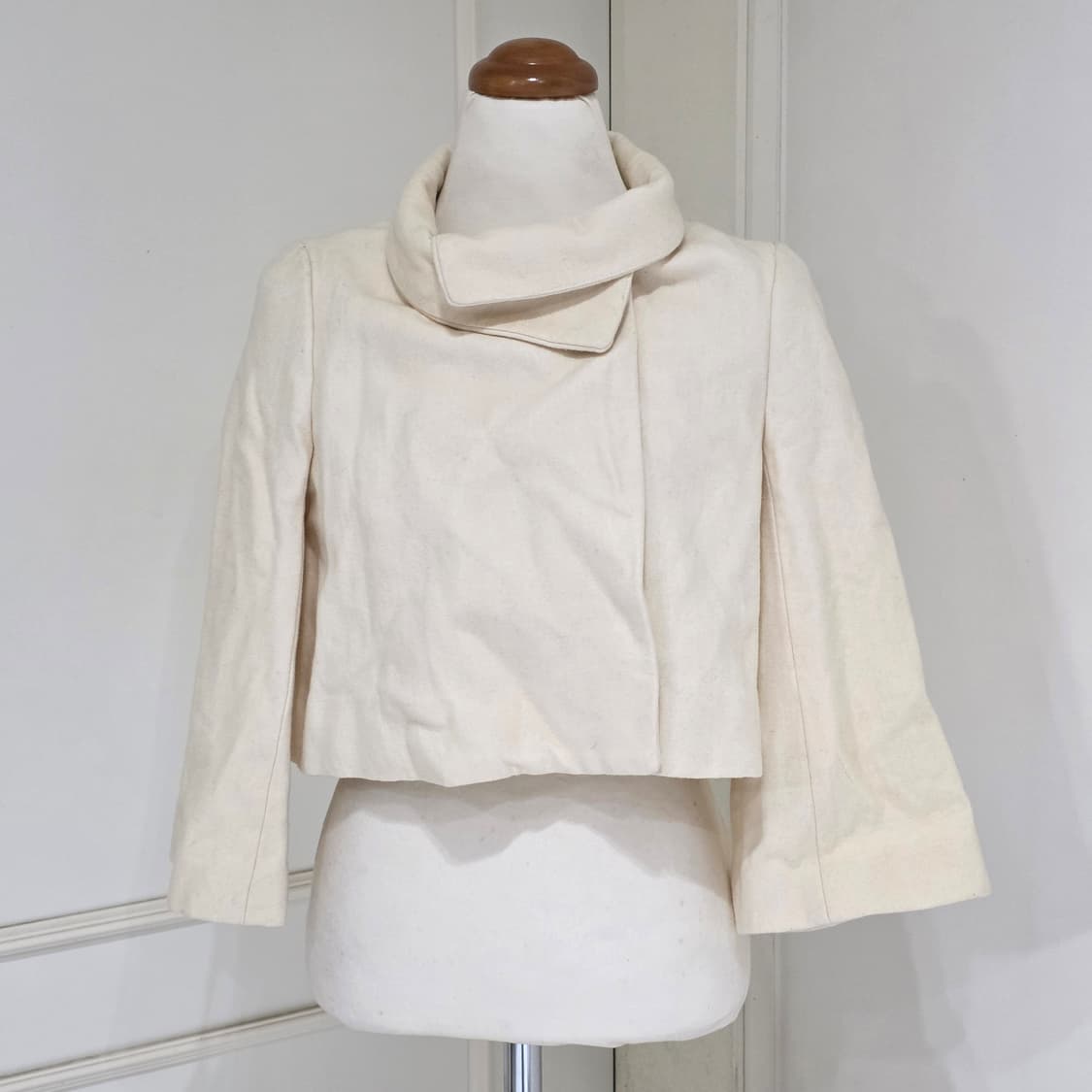 일본빈티지)히메라떼갸루st 로맨틱 하이넥 크롭 모직 자켓 상품이미지1