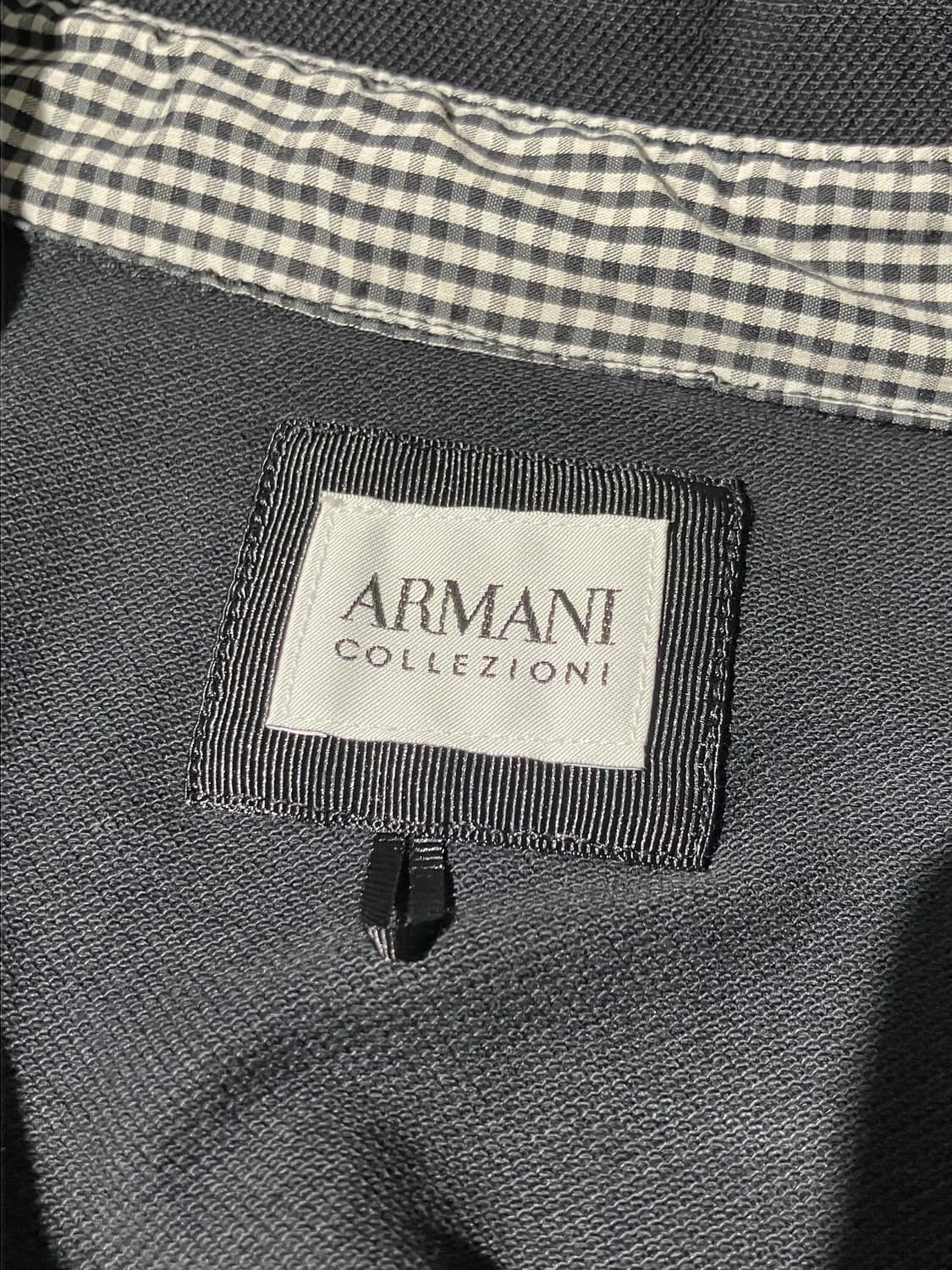 Armani Collezioni 체크 배색 카라 블랙 반팔 티셔츠 M 상품이미지7