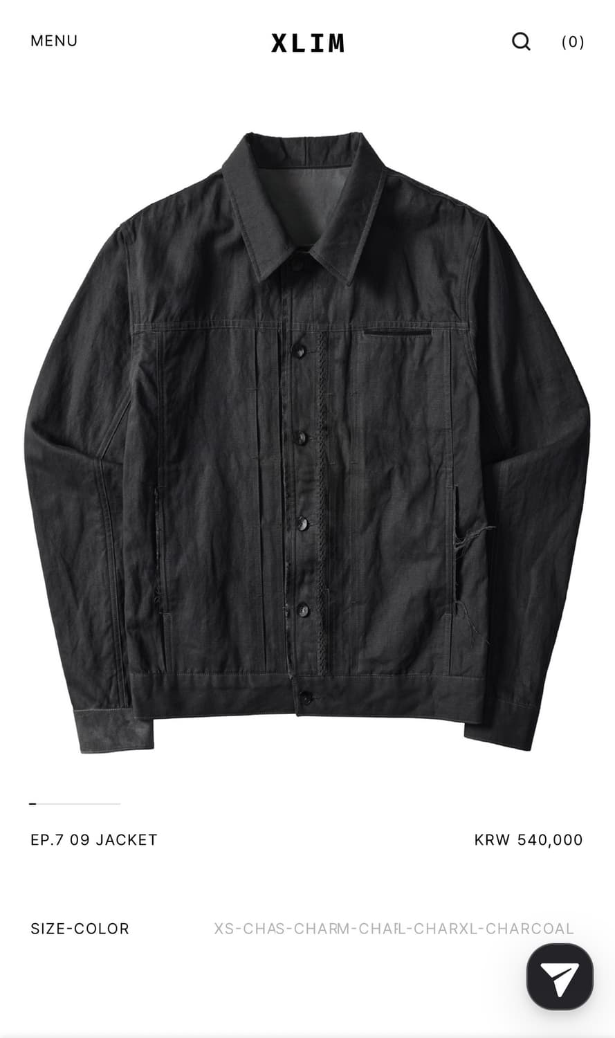 (제발) 엑슬림 ep.7 09 jacket charcoal 상품이미지1