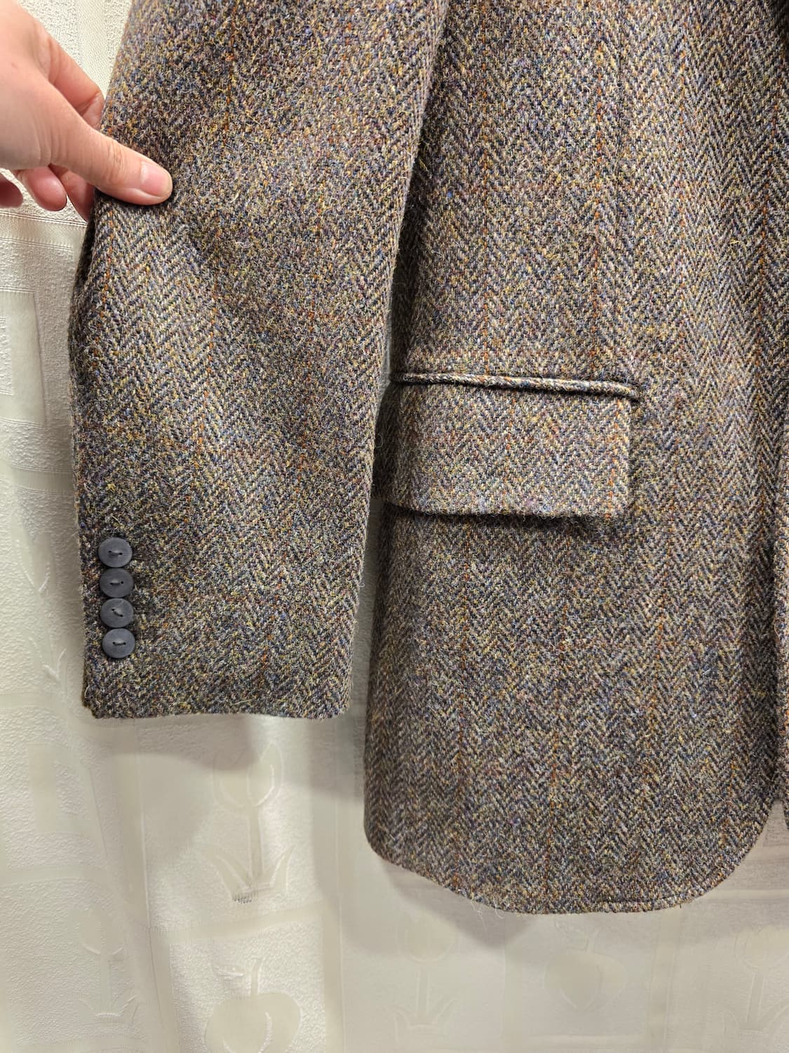 해리스 트위드 헤링본 울 블레이저 자켓 95정도 상품이미지4