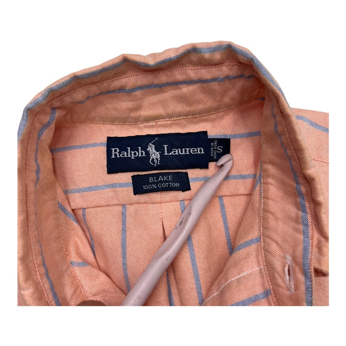 폴로 랄프로렌 옥스포드 소라 단가라 살몬 반팔 셔츠 S 상품이미지5