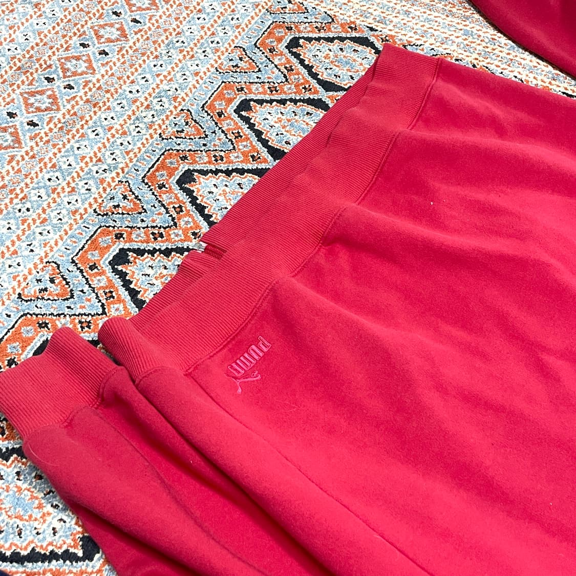 푸마 스펠로고 레드 코튼 집업져지 남성L  상품이미지7