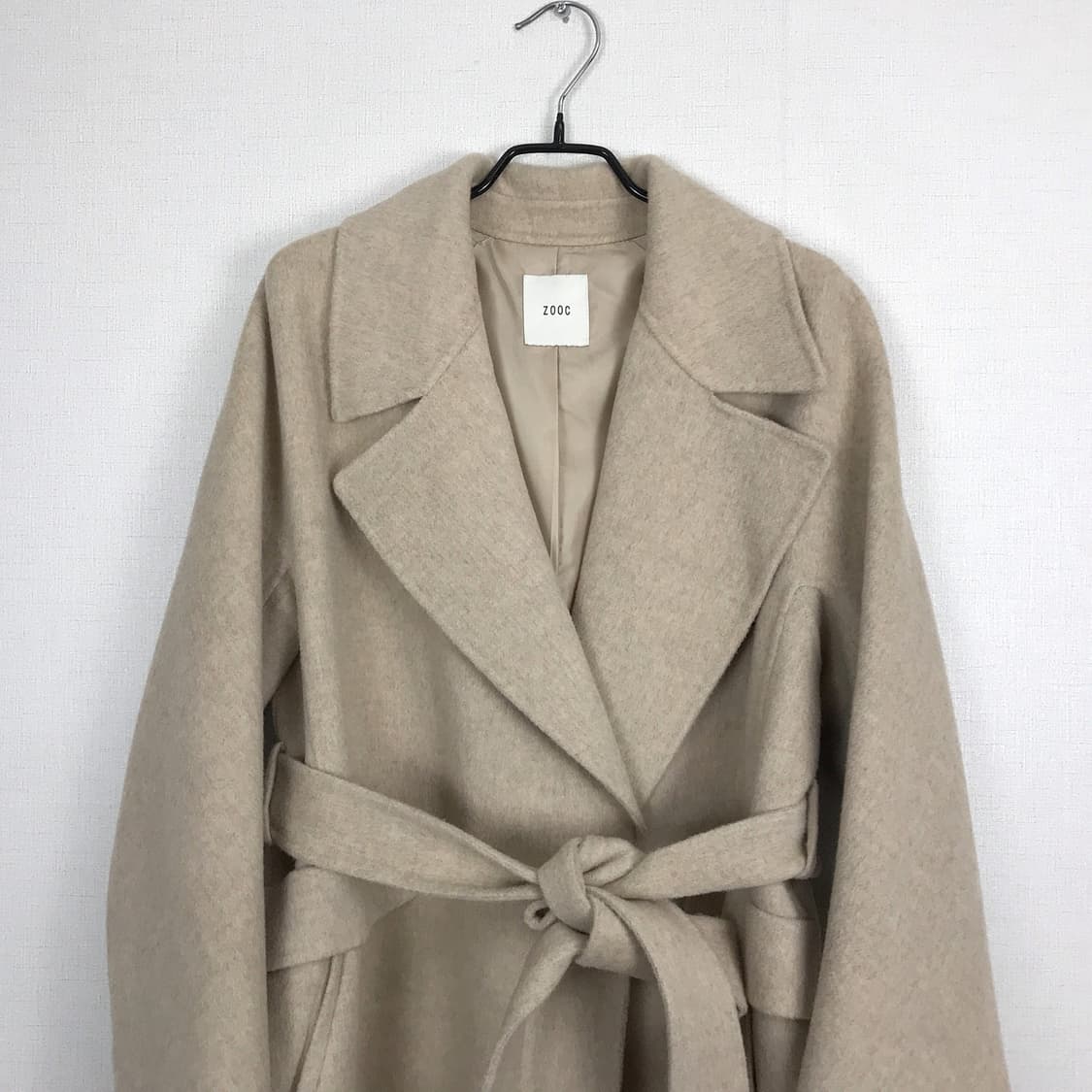 쥬크 ZOOC 캐시미어 블랜드 와이드카라 벨티드 롱 코트 여성66 상품이미지4