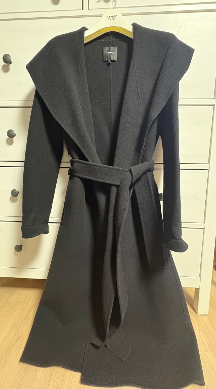 Theory 여성 블랙 로브 코트 상품이미지1