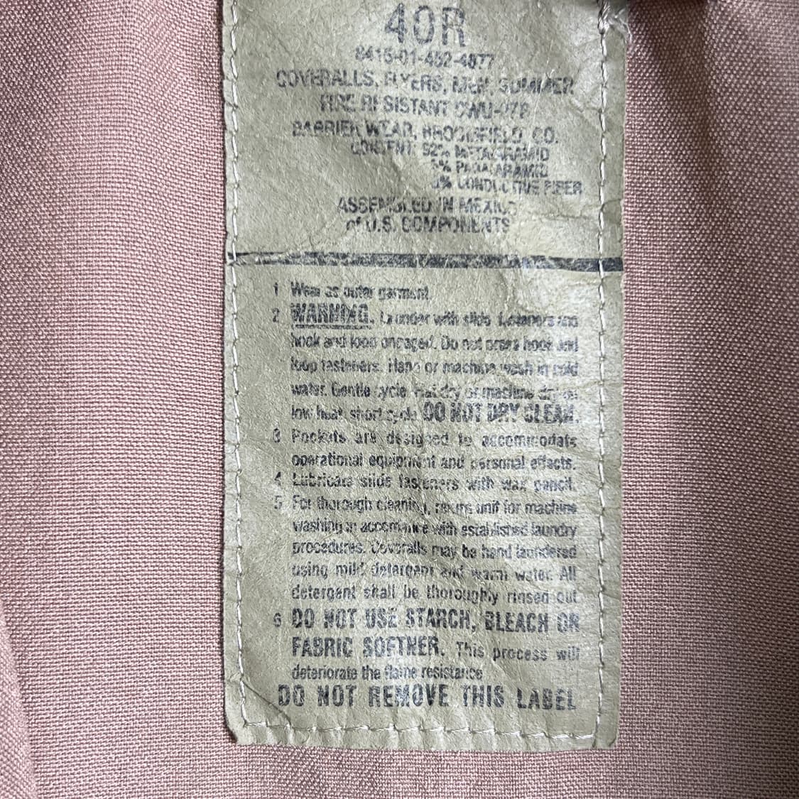 US Military 오리지널 전차병 CVC 노멕스 커버올 자켓  상품이미지3