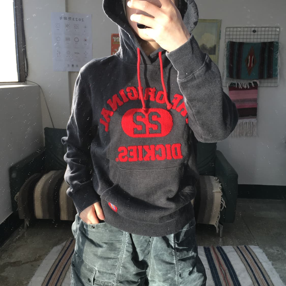 투티/0220 디키즈 스포티 그레이 후드티 패치 로고 상품이미지3