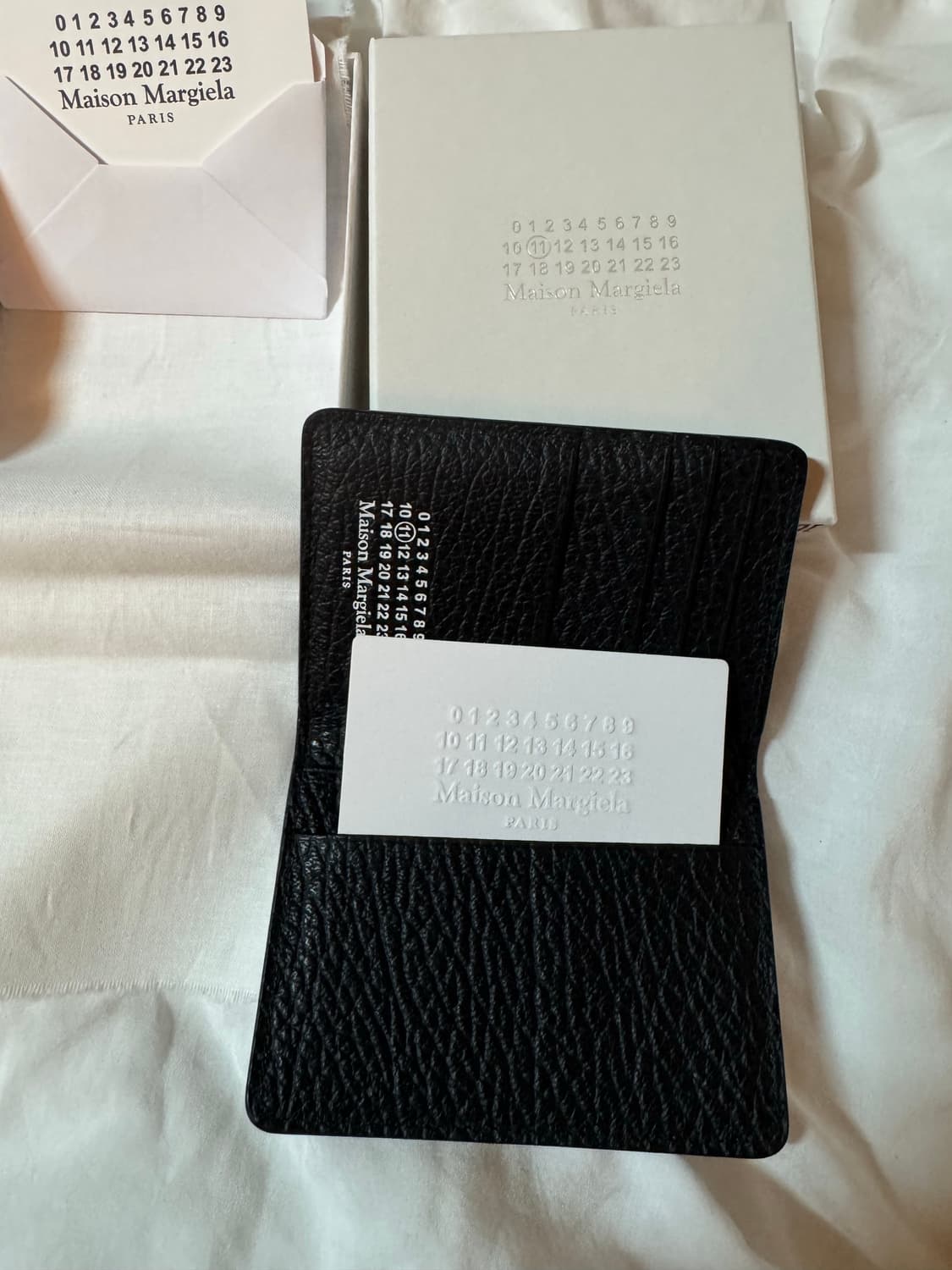 카드 지갑 ) 메종 마르지엘라 보빈 레더 카드 홀더 블랙 상품이미지7