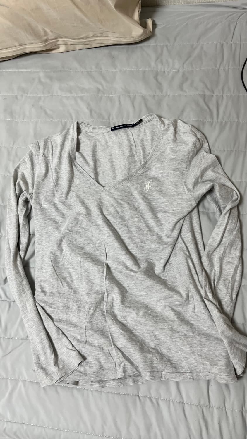 폴로 스포츠 브이넥 라이트그레이 롱슬리브 상품이미지1
