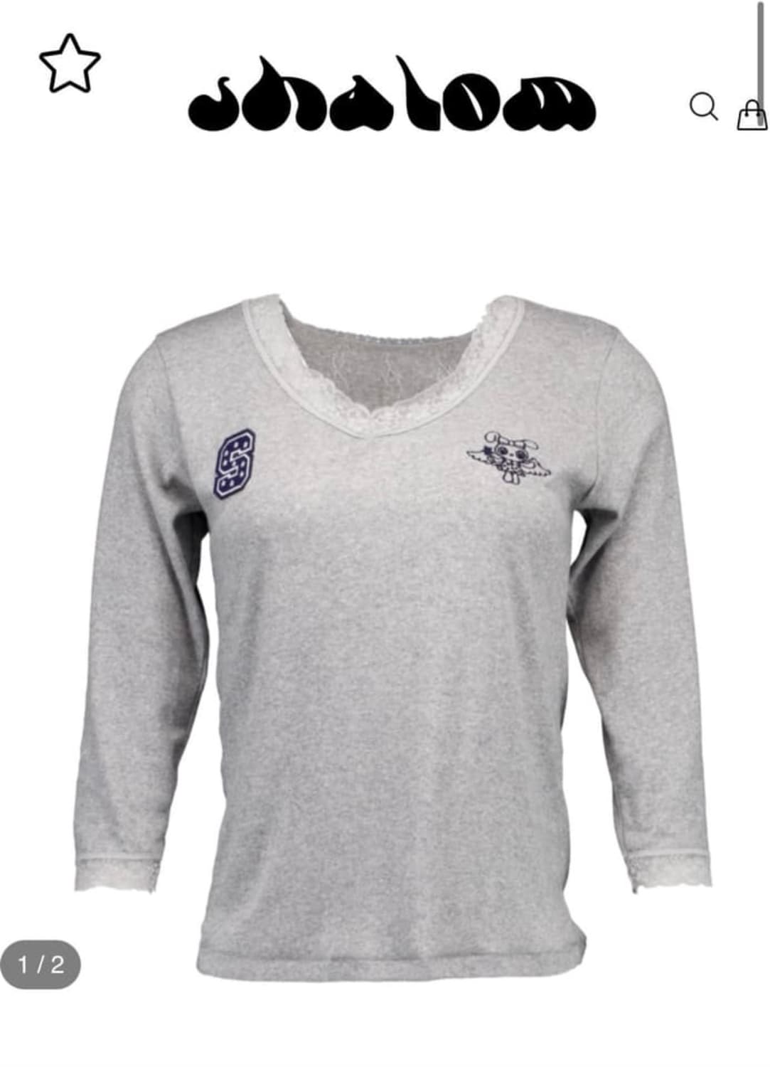 샬롬클럽 레이스 탑 그레이 상품이미지1