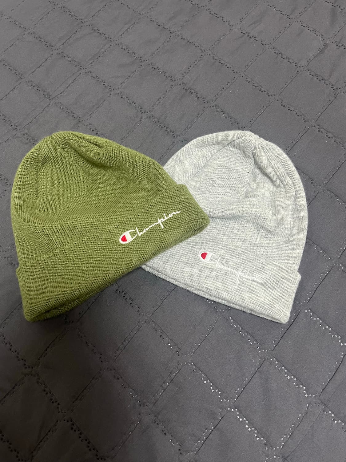 챔피온 비니 카키 멜란지그레이 세트 판매 상품이미지1