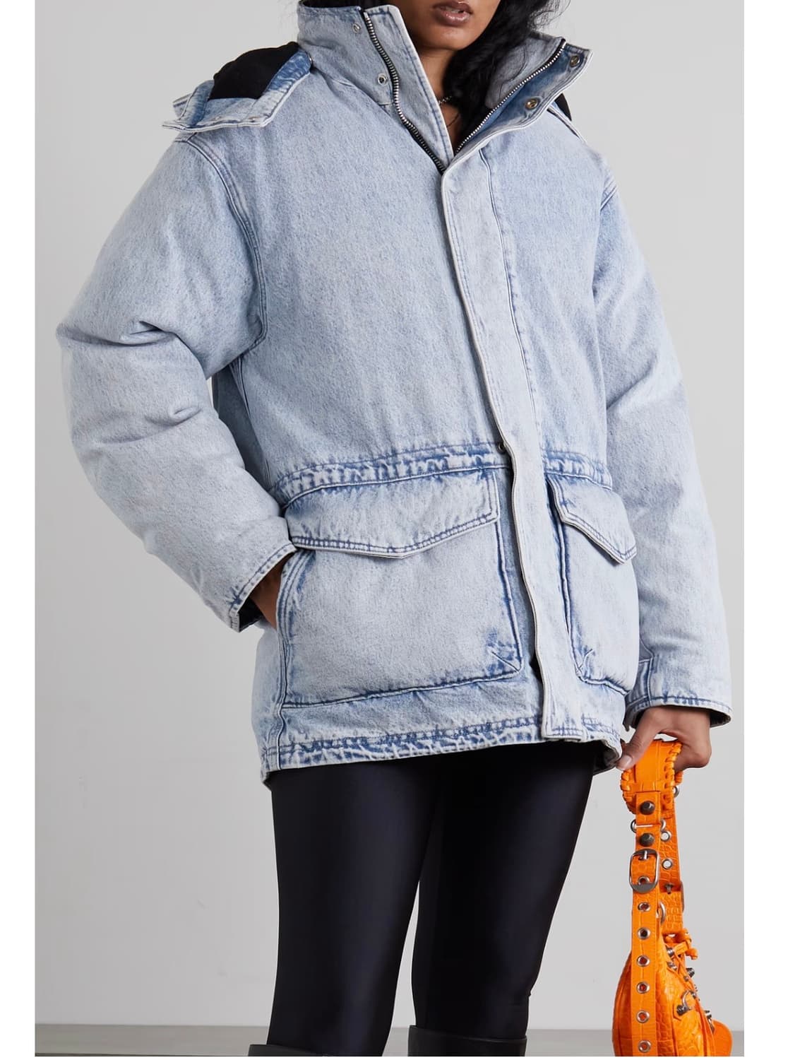 [실측L]알렉산더왕 오버사이즈 데님 블리치 패딩/연청 상품이미지3